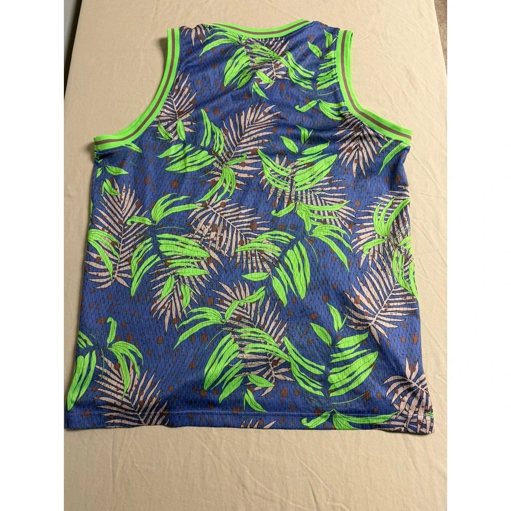 Jordan Sport DNA Mesh Jersey Tropical Palm Print Blue Green Mens Large Tank Top